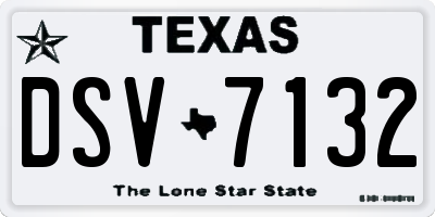 TX license plate DSV7132