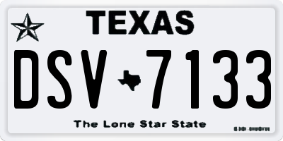 TX license plate DSV7133