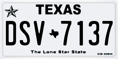 TX license plate DSV7137