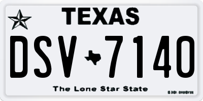 TX license plate DSV7140