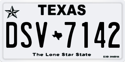 TX license plate DSV7142