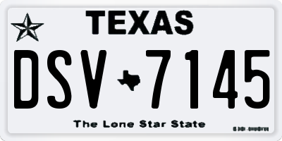 TX license plate DSV7145