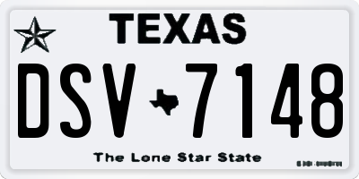 TX license plate DSV7148