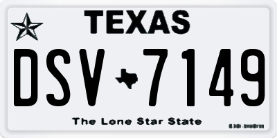 TX license plate DSV7149