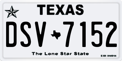 TX license plate DSV7152