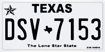 TX license plate DSV7153