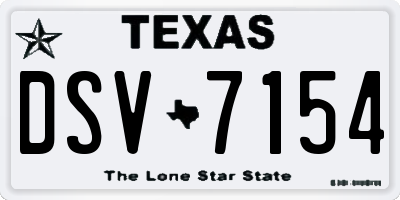 TX license plate DSV7154