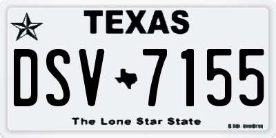 TX license plate DSV7155