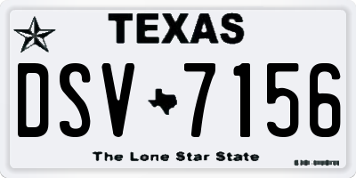TX license plate DSV7156