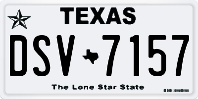 TX license plate DSV7157