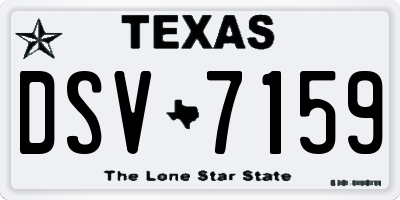 TX license plate DSV7159