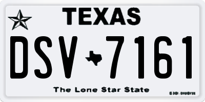 TX license plate DSV7161