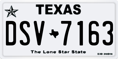 TX license plate DSV7163