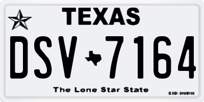 TX license plate DSV7164