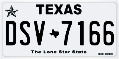 TX license plate DSV7166