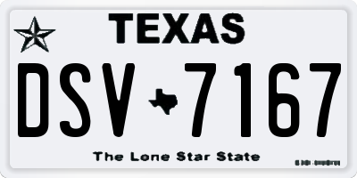 TX license plate DSV7167
