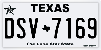 TX license plate DSV7169