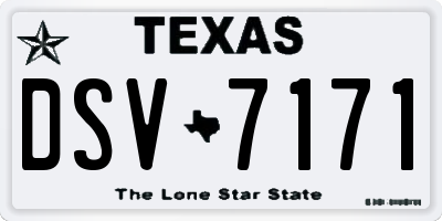 TX license plate DSV7171