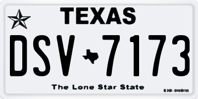 TX license plate DSV7173