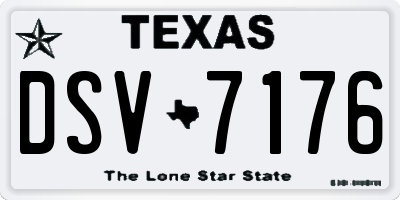 TX license plate DSV7176