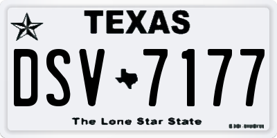 TX license plate DSV7177