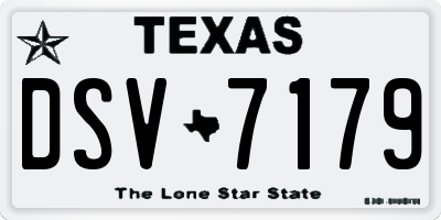 TX license plate DSV7179