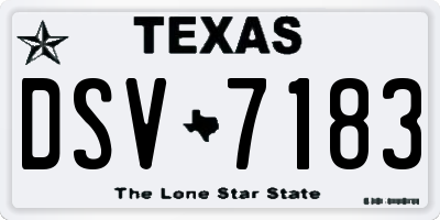 TX license plate DSV7183