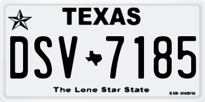 TX license plate DSV7185