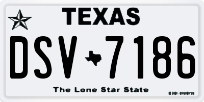 TX license plate DSV7186