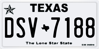 TX license plate DSV7188