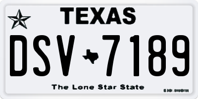 TX license plate DSV7189