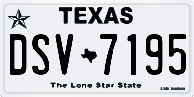 TX license plate DSV7195