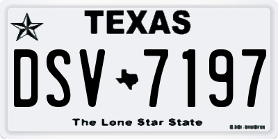 TX license plate DSV7197