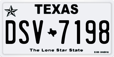 TX license plate DSV7198