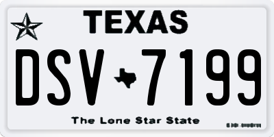 TX license plate DSV7199
