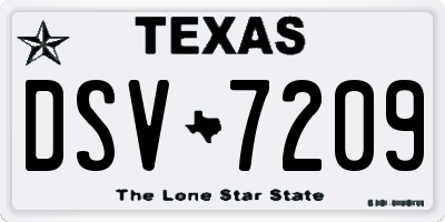 TX license plate DSV7209