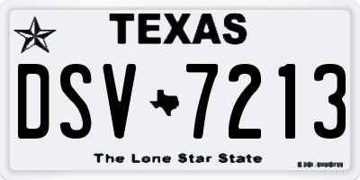 TX license plate DSV7213