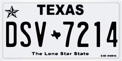 TX license plate DSV7214