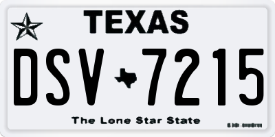 TX license plate DSV7215