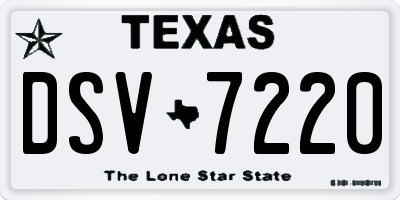 TX license plate DSV7220