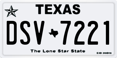 TX license plate DSV7221