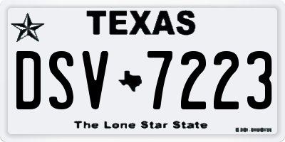 TX license plate DSV7223