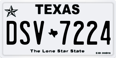 TX license plate DSV7224