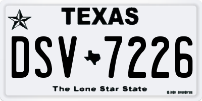 TX license plate DSV7226