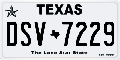 TX license plate DSV7229