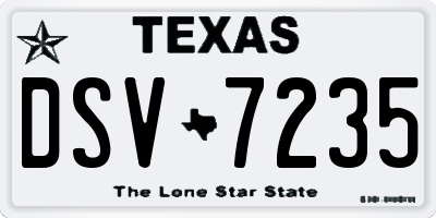 TX license plate DSV7235