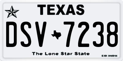 TX license plate DSV7238