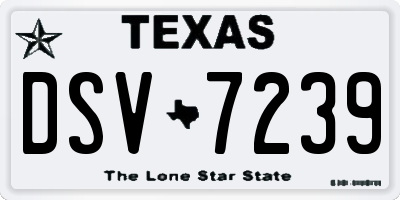 TX license plate DSV7239