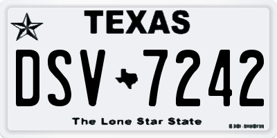 TX license plate DSV7242