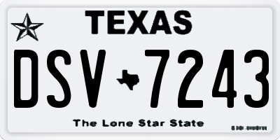 TX license plate DSV7243